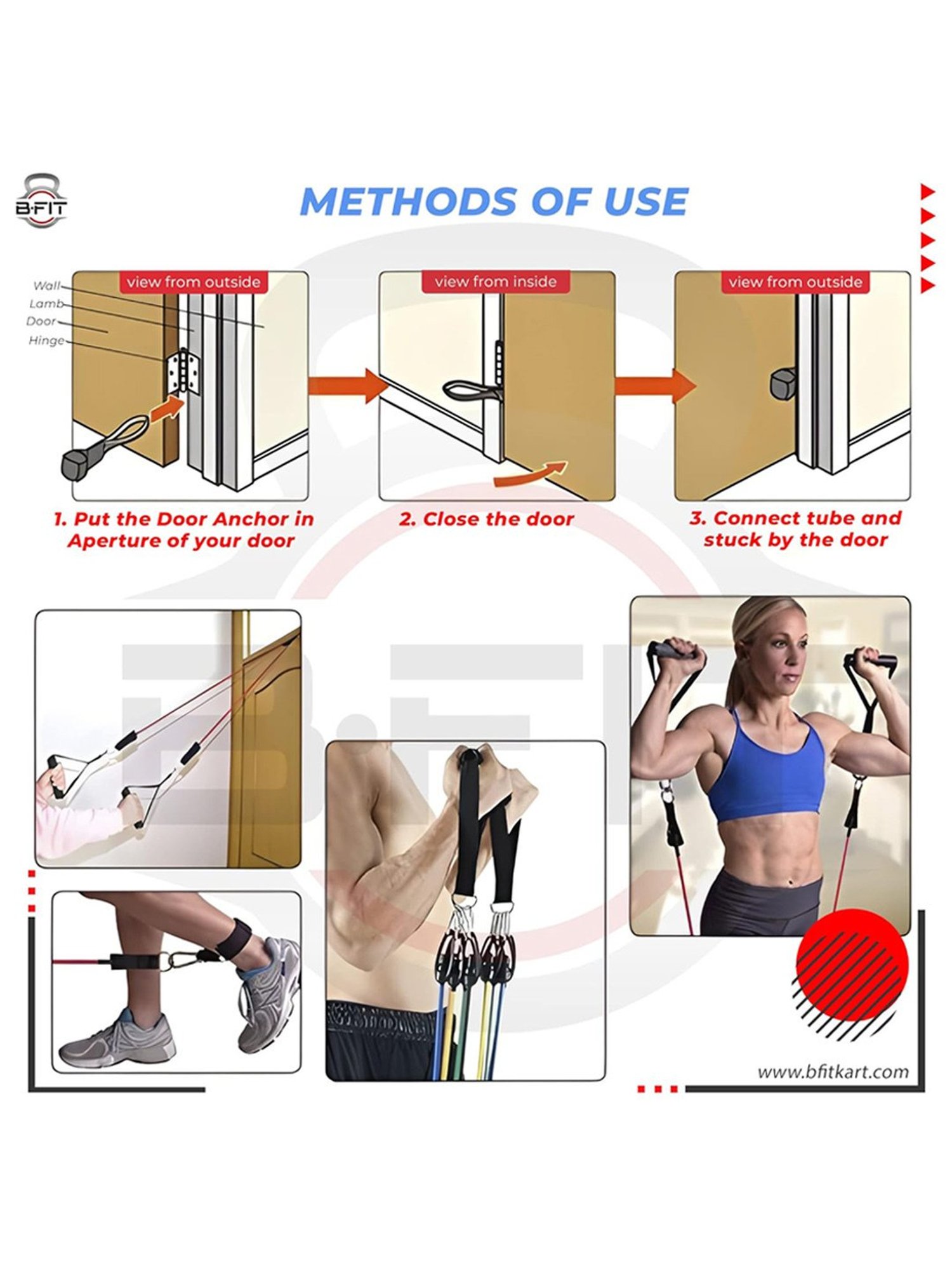 B Fit Heavy Resistance Tubes Set (Multicolor)