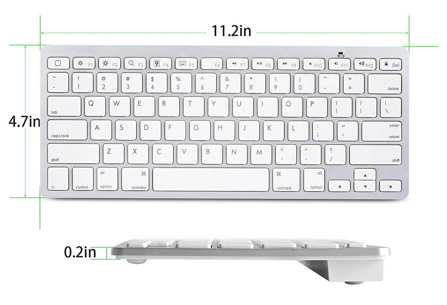 Ultra-Slim Bluetooth Keyboard Compatible with New iPad 9.7 2018, iPad 2017, iPad Pro, iPad Air 2/Air, iPad Mini 4/3/2/1, iPad 4/ 3/ 2 and Other Bluetooth Enabled Devices