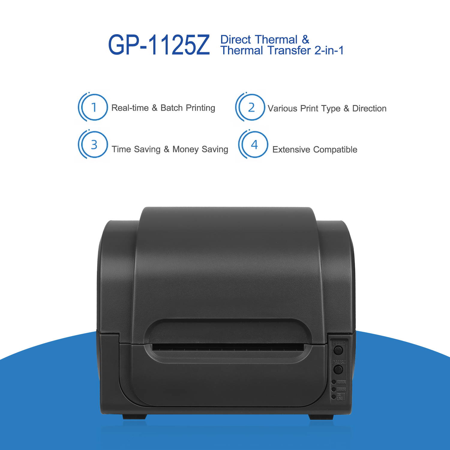 Desktop Label Printer Direct Thermal & Thermal Transfer 2-In-1 High Speed Printer 4in Width for Labeling Mailing Barcodes Tags and Wrist Bands USB Serial and Parallel Port Connectivity