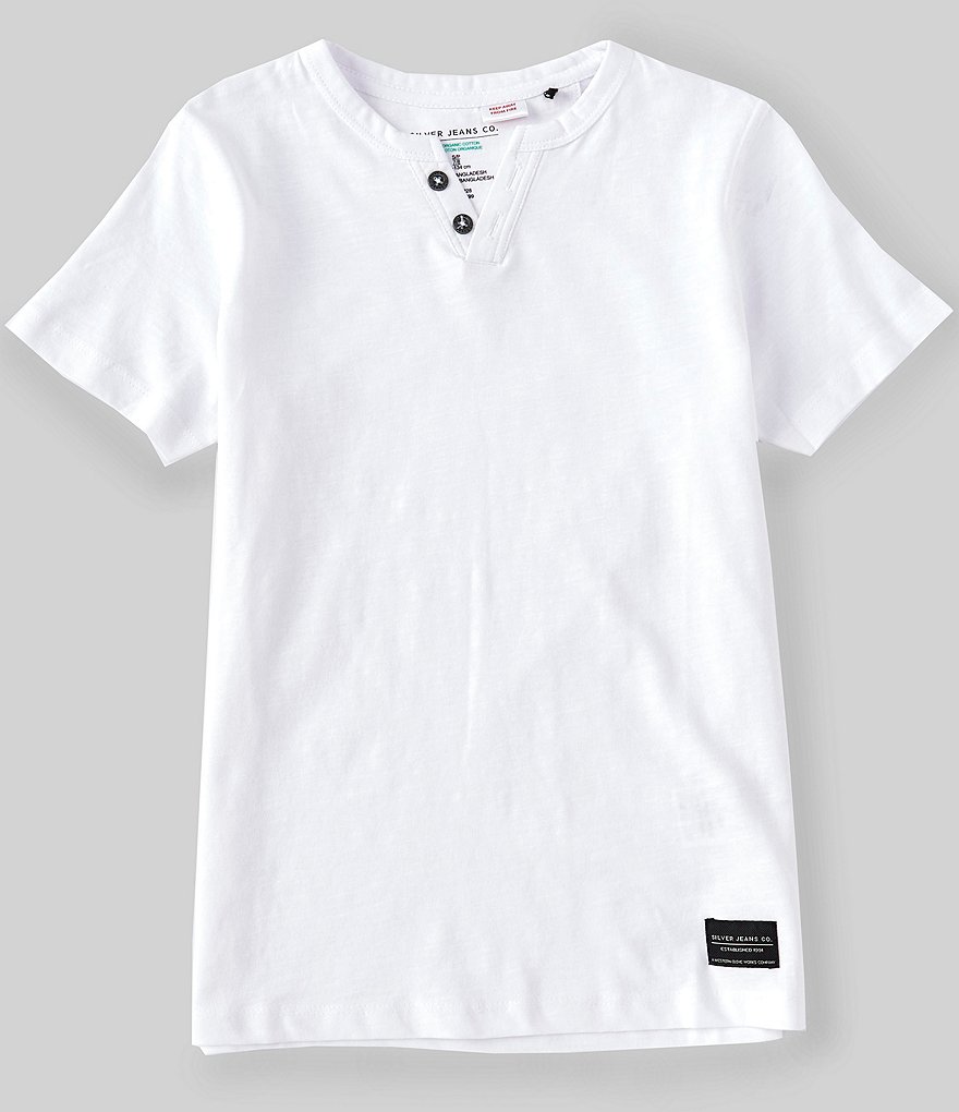 Silver Jeans Co. Big Boys 8-20 Short-Sleeve Organic Henley Tee