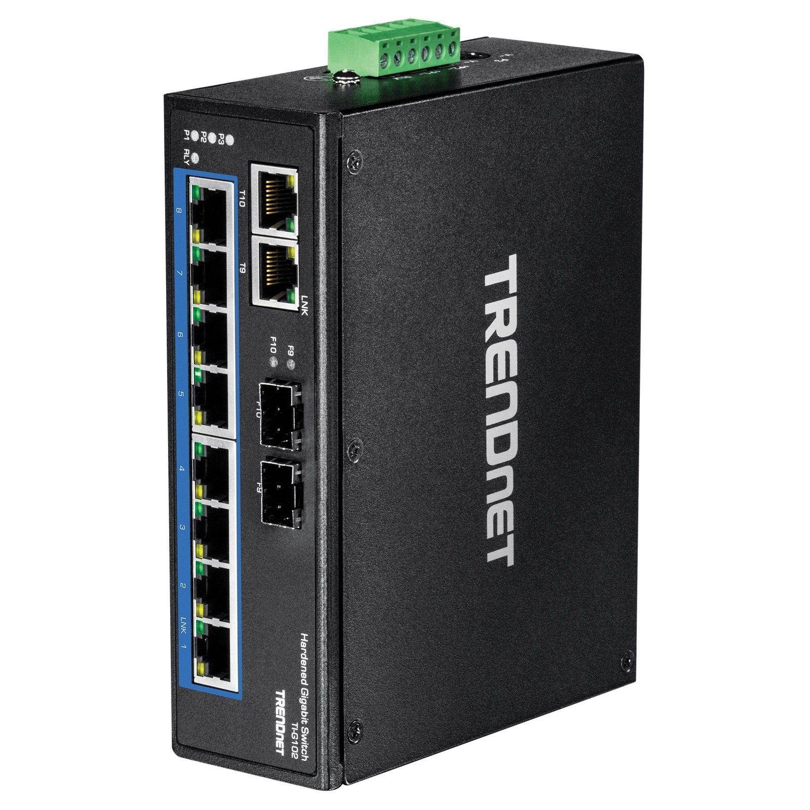TRENDnet 10-Port Hardened Industrial Gigabit DIN-Rail Switch (ti-g102) (tig102)