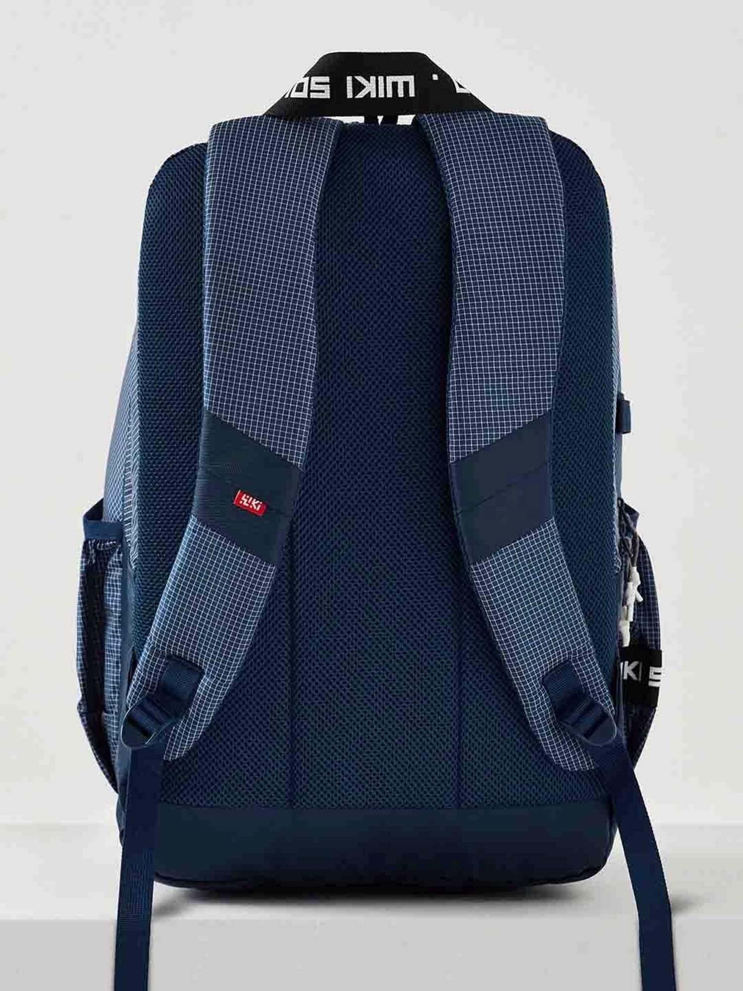 Wiki Back to School Squad 3 Navy Polyester Checks Backpack - 34 Ltrs