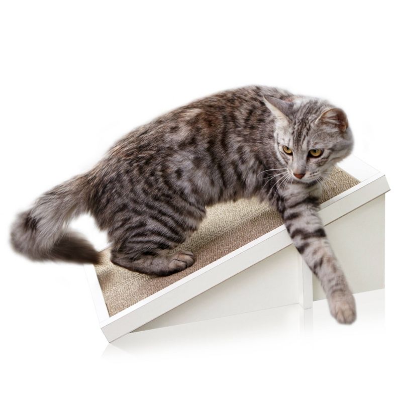 Way Basics Eco Incline Cat Scratcher - White