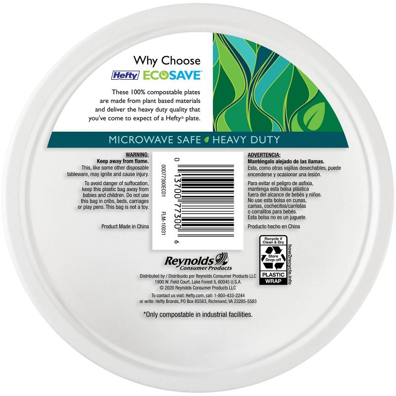 Hefty EcoSave Molded Fiber 6 3/4" Plates - 30ct
