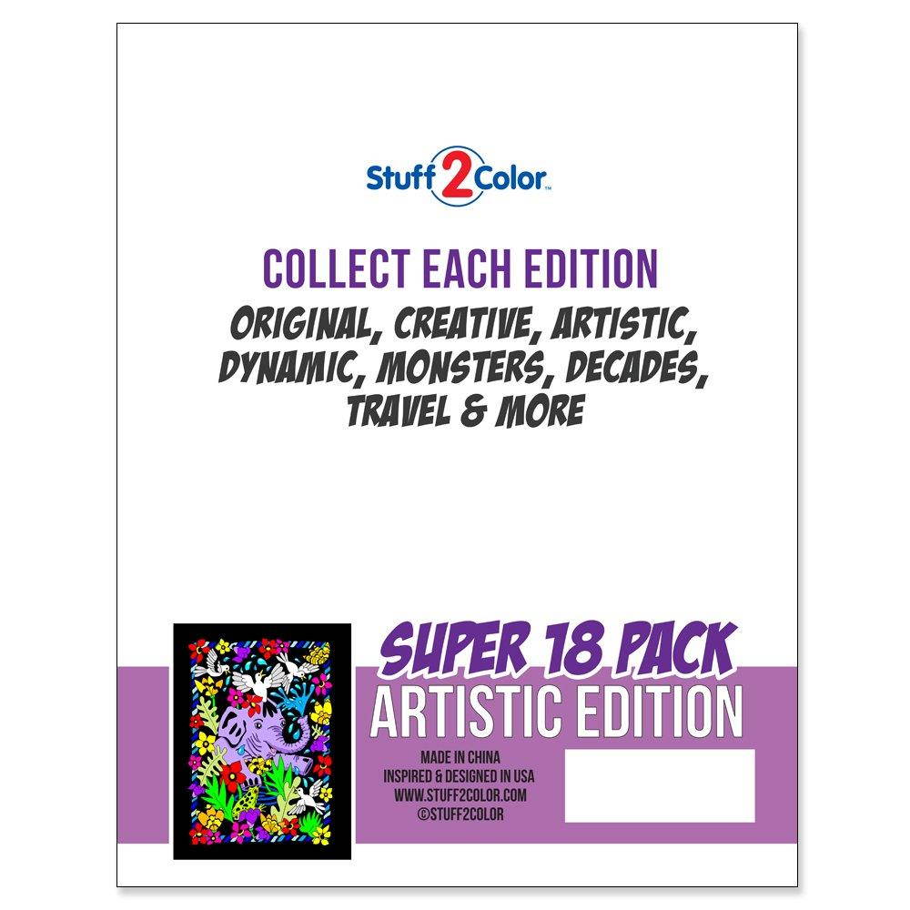 Super Pack of 18 Fuzzy Velvet Coloring Posters (Artistic Edition)