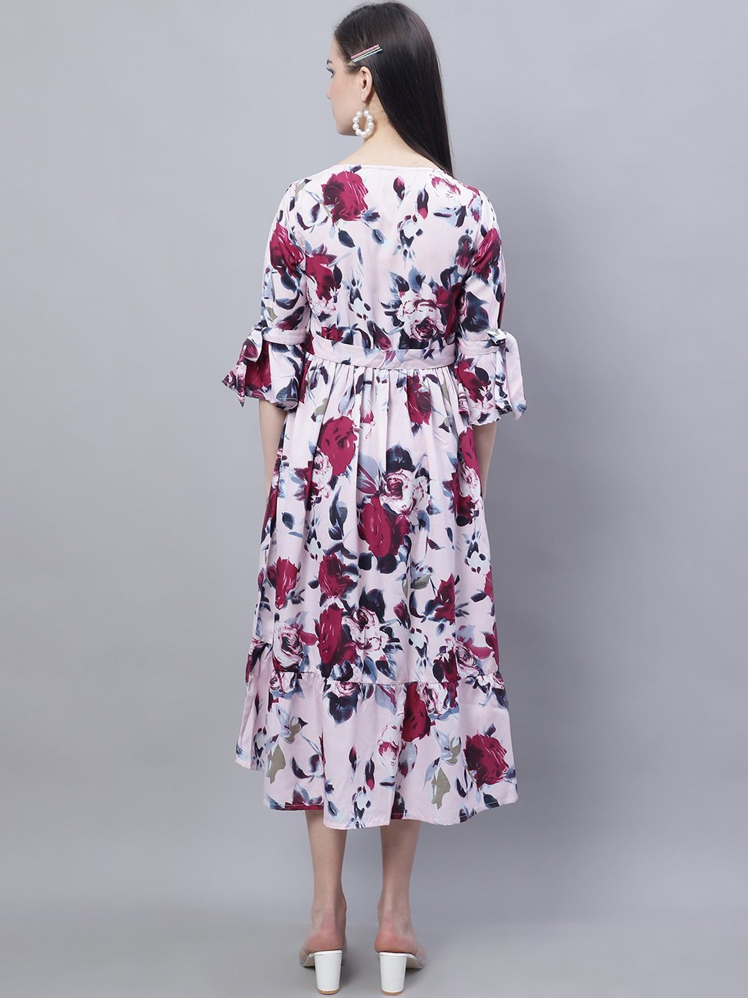 Moms Maternity Purple Printed Dress