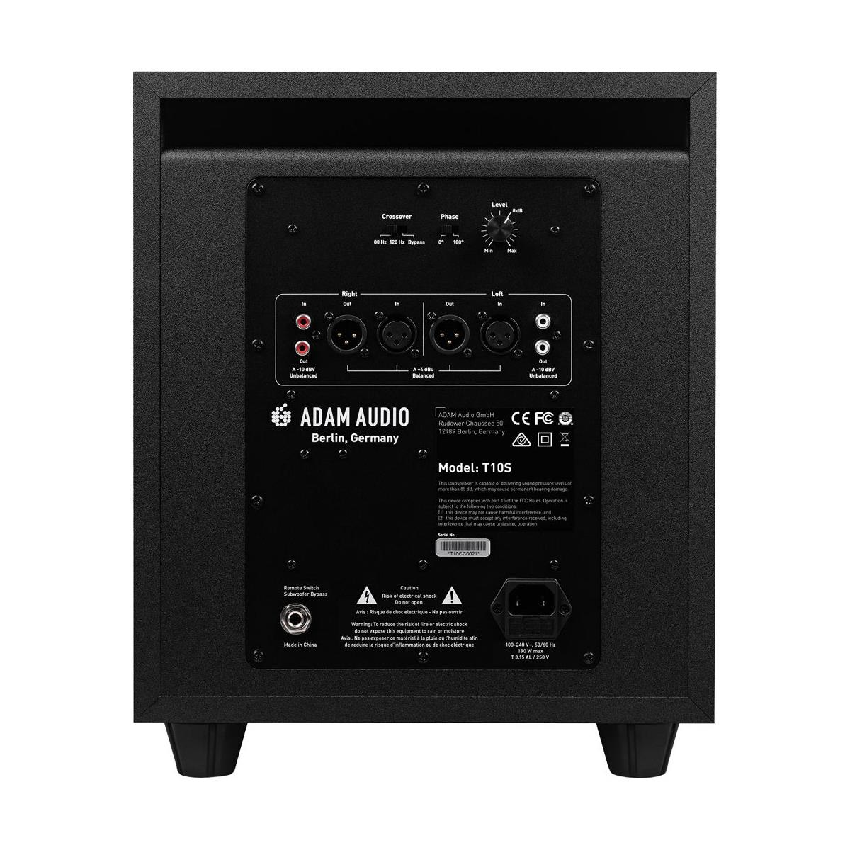 Adam Audio T10S 10" 130W Active Subwoofer for T Series Studio Monitors