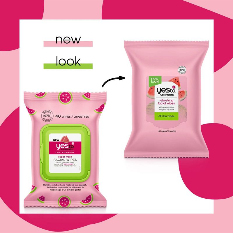 Yes To Watermelon Super Fresh Facial Wipes - 40ct