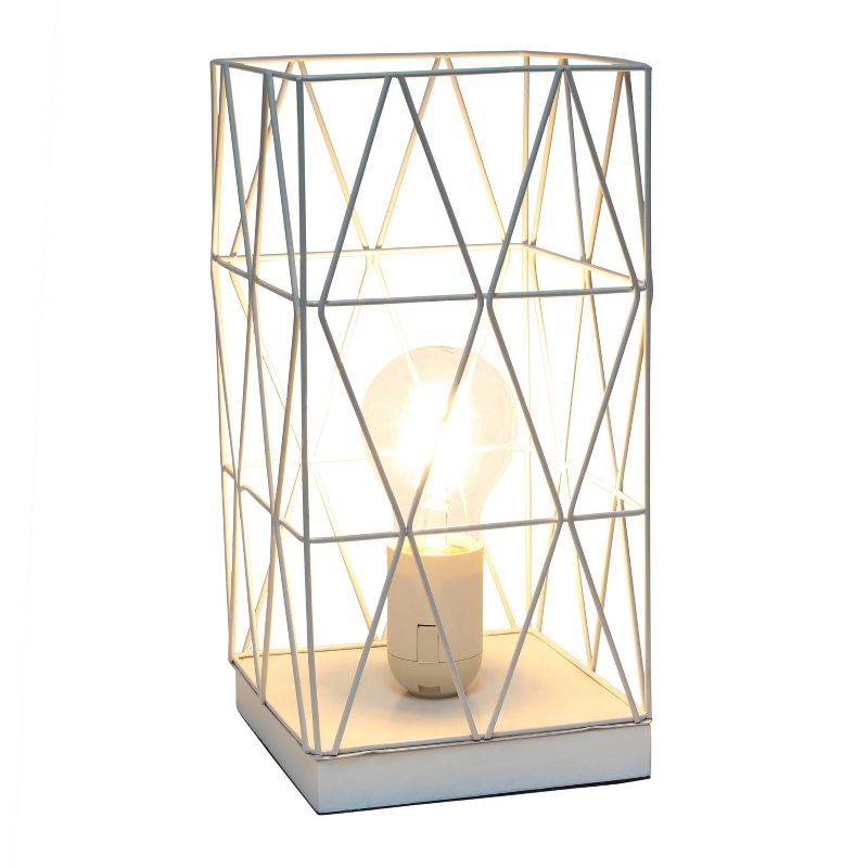 Metal Geometric Square Table Lamp White - Simple Designs