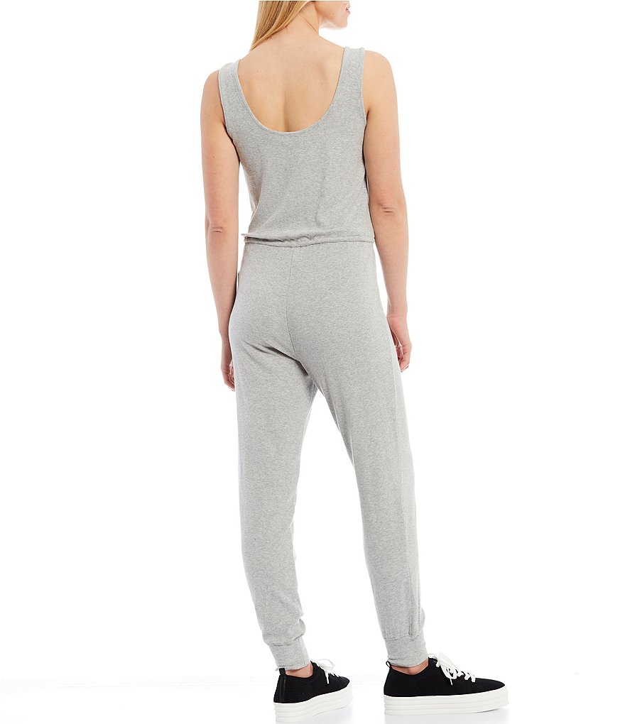 NIA Ribbed Split Scoop Neck Sleeveless Hacci Jumpsuit