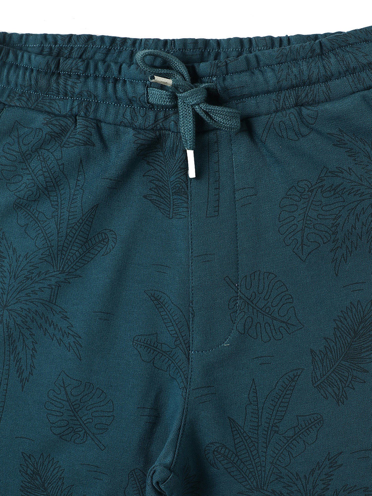 Lil Tomatoes Boys Teal Printed Bermuda