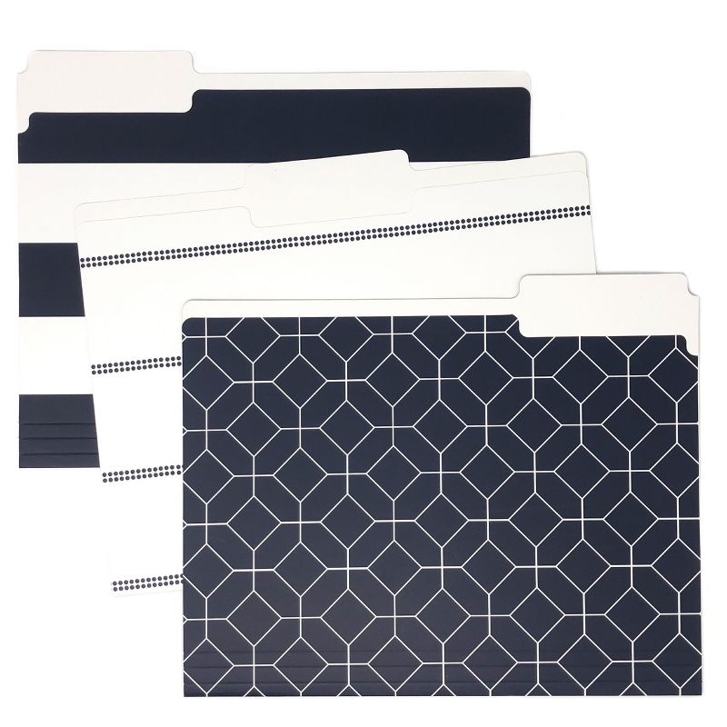 Undated Home & Work 8"x10" Planner and File Folder Bundle Teal Diamonds & Navy - Kahootie Co