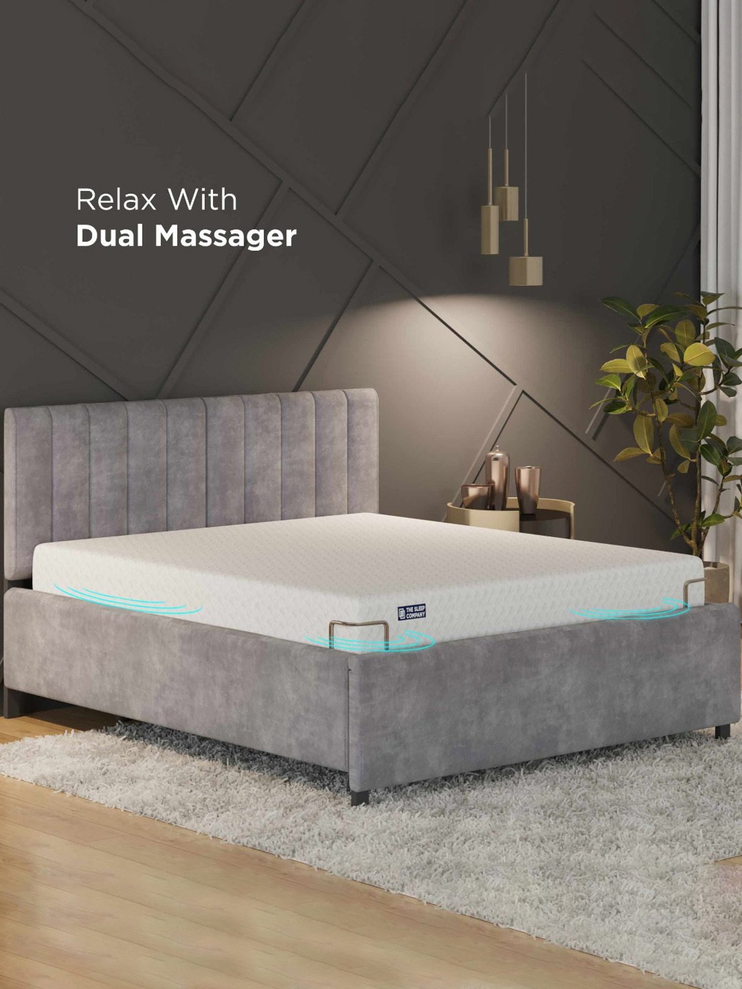 The Sleep Company Elev8 Italia Black Metal Smart Adjustable Queen Bed Base