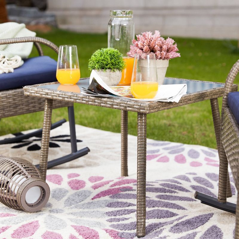 3pc Patio Bistro Set Blue - Patio Festival