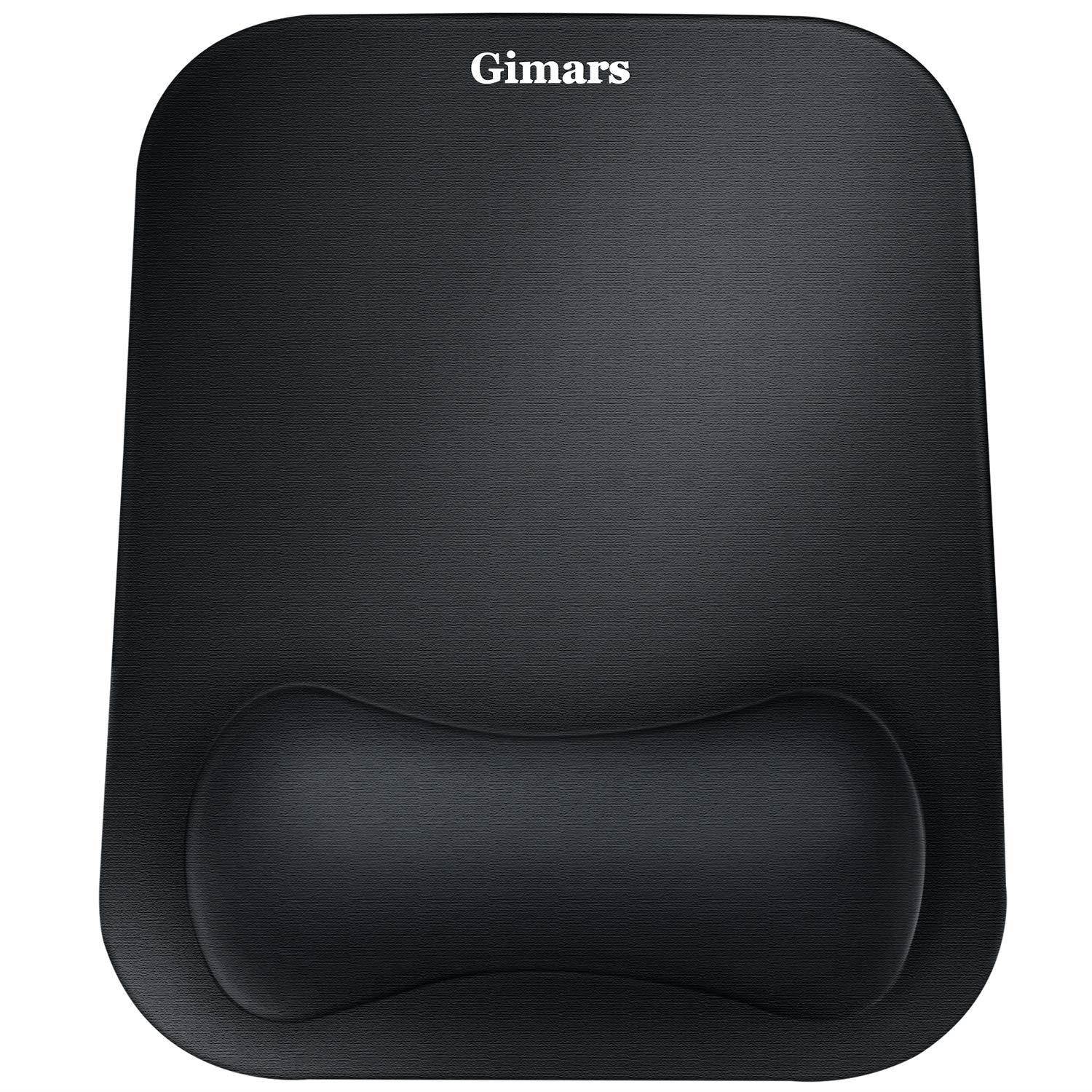 Gimars Large Smooth Superfine Fibre Memory Foam Ergonomic Mouse Pad Wrist Rest Support - Mousepad with Nonslip Base for Laptop, Computer, Gaming & Office - Comfortable for Easy Typing & Pain Relief