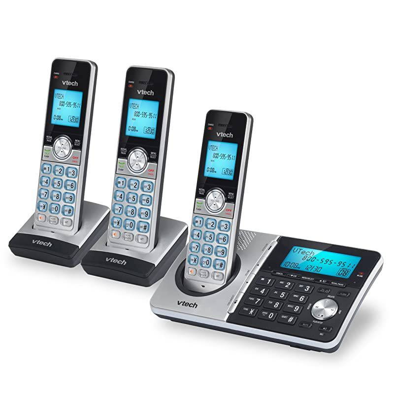 CS51593 3Handset Dect 60 Cordless Phone with Answering System and Caller ID SilverBlack