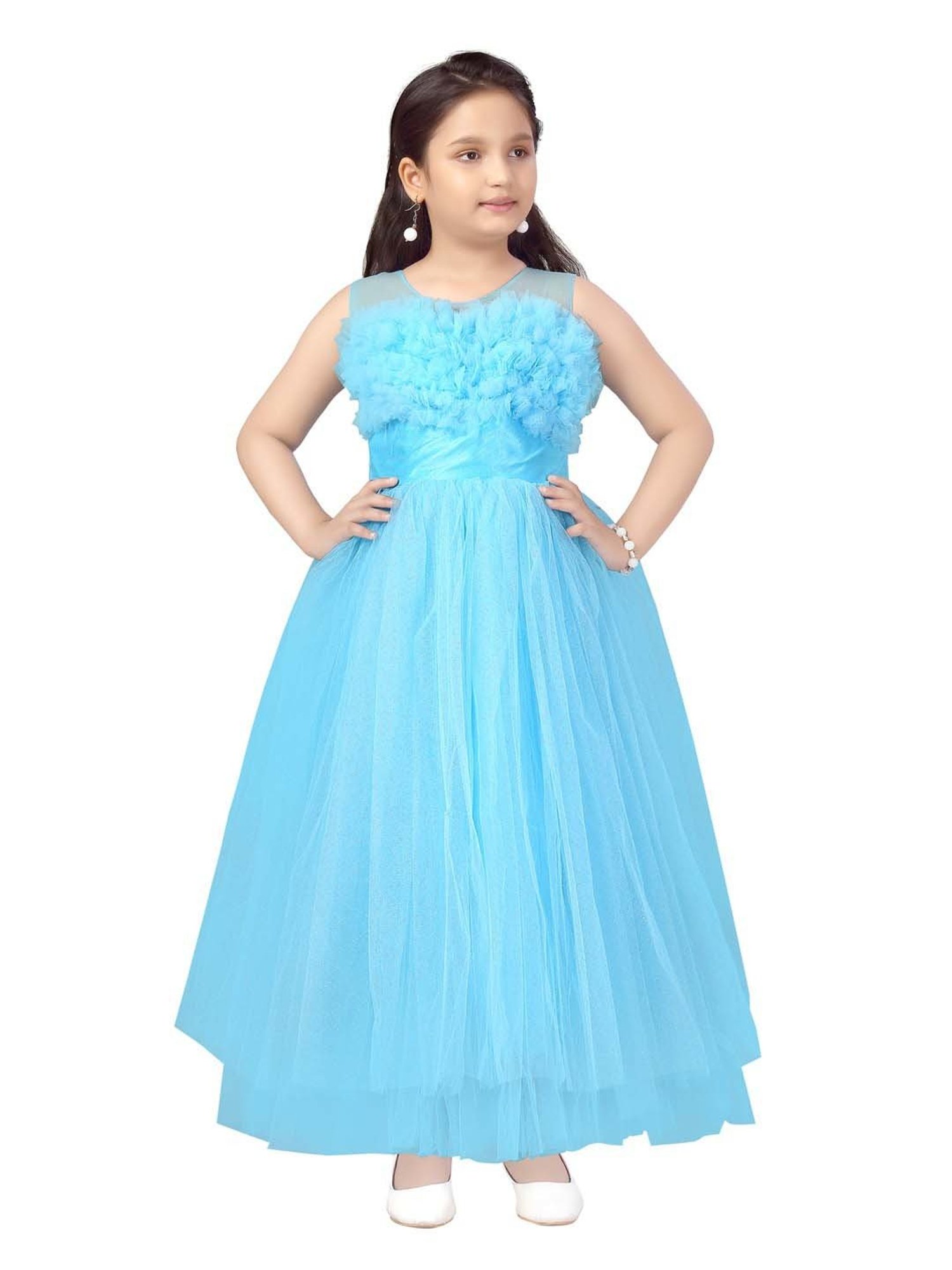 Aarika Kids Firozi Blue Flared Fit Gown