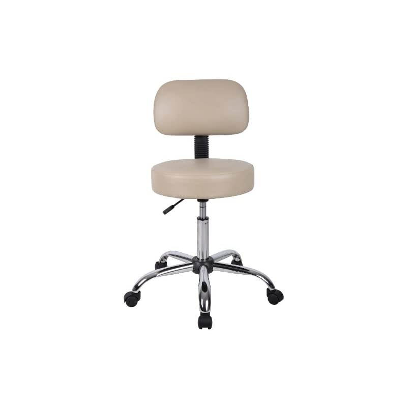 Be Well Medical Spa Stool with Back in Beige