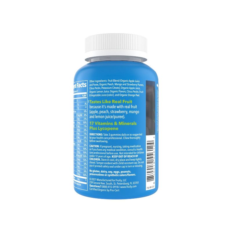 Fruily Organic Men's Multivitamin Real Fruit Gummy - 60ct