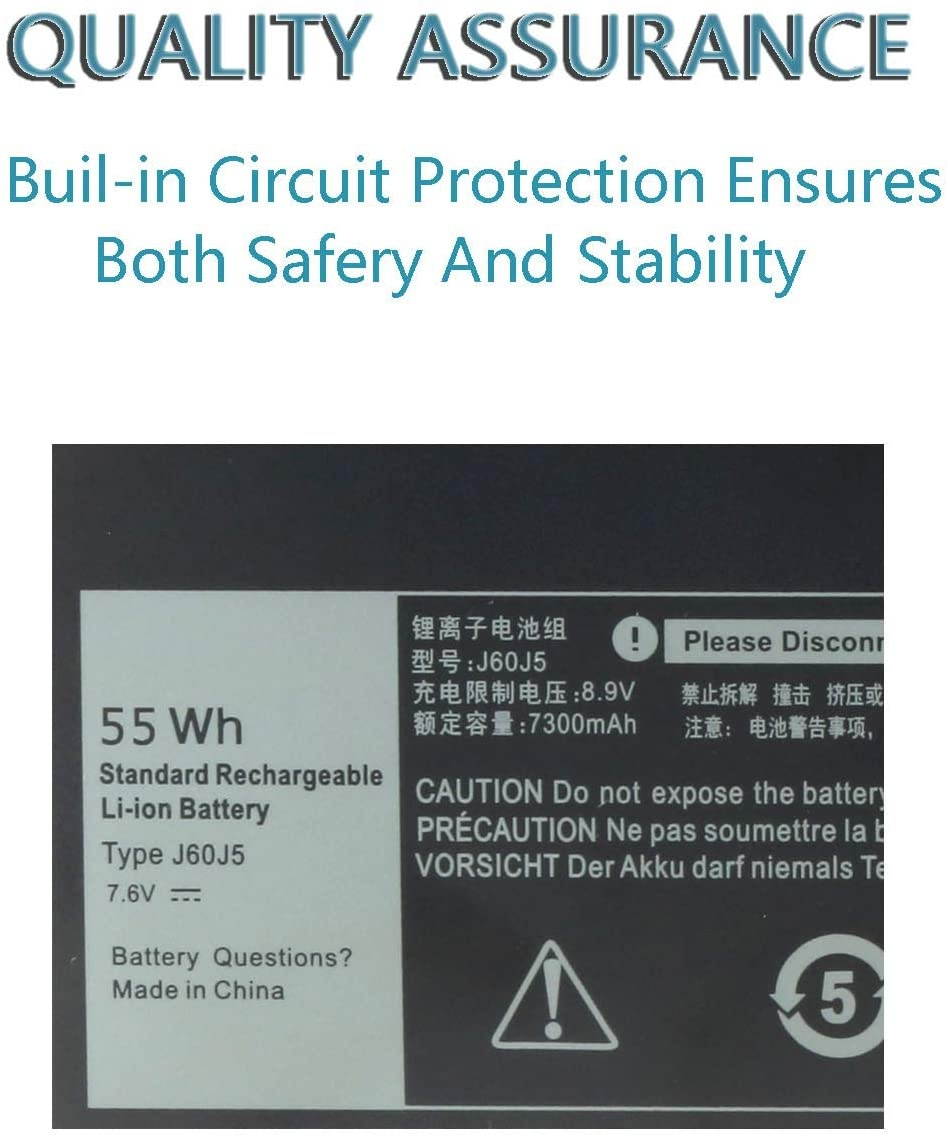 J60J5 Laptop Battery Compatible with Dell Latitude E7470 E7270 7470 7270 P/N: MC34Y 0MC34Y 1W2Y2 242WD GG4FM 0GG4FM WYWJ2 451-BBSX 451-BBSY 451-BBSU 7.6V 55Wh Notebook Battery