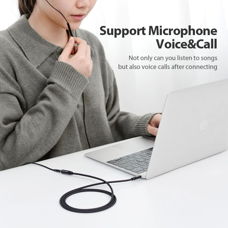 VENTION 3.5mm Aux Extender Cable 3 Ring 4 Pole Male to Female Stereo Audio Cable Gold Plated Compatible with Laptop, Smartphones, Headphones, Tablets