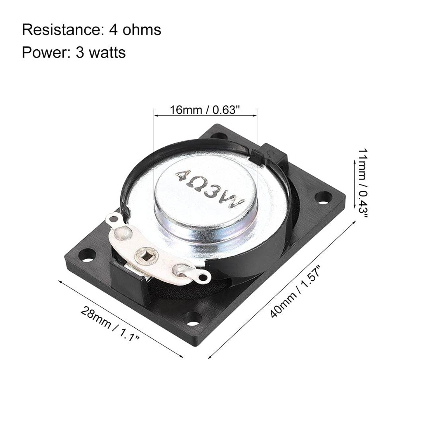 uxcell 4 Ohm 3W Round Internal Magnet Speaker for Laptop Loudspeaker