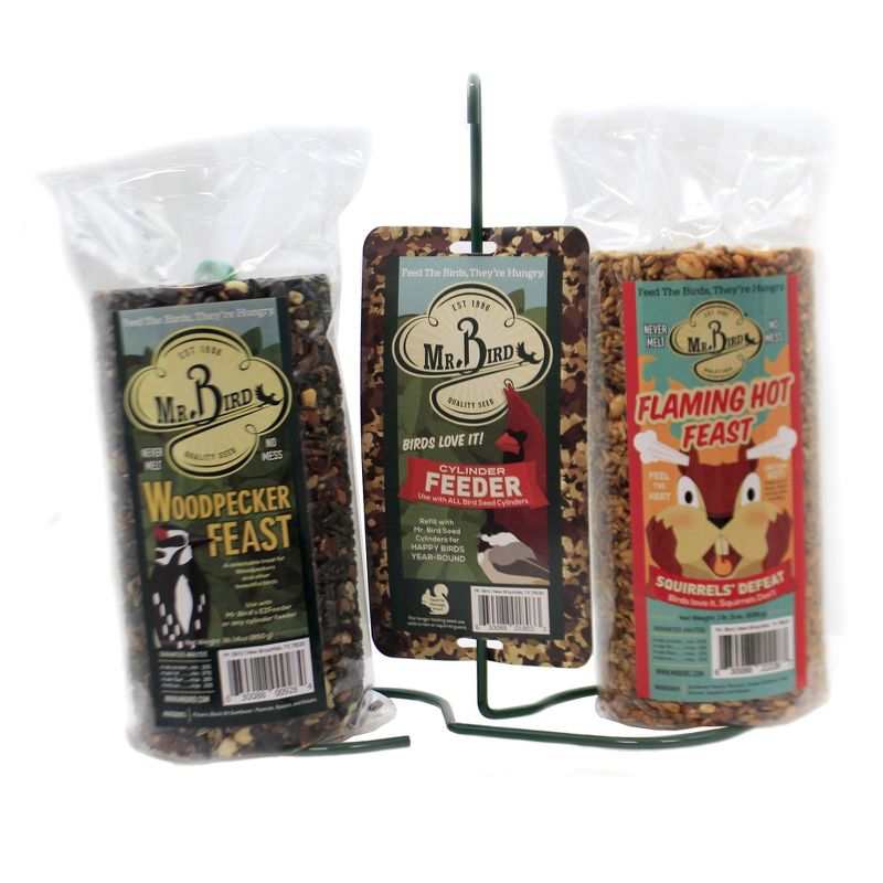Home & Garden 11.0" Cylinder Feed Cakes + Stand S/3 No Mess Never Melt Bird Mr Bird  -  Bird And Wildlife Food