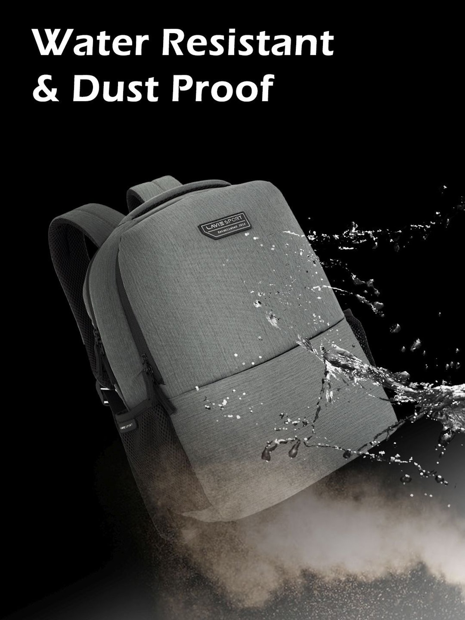 Lavie Sport Pex Grey Polyester Solid Laptop Backpack - 21 Ltrs