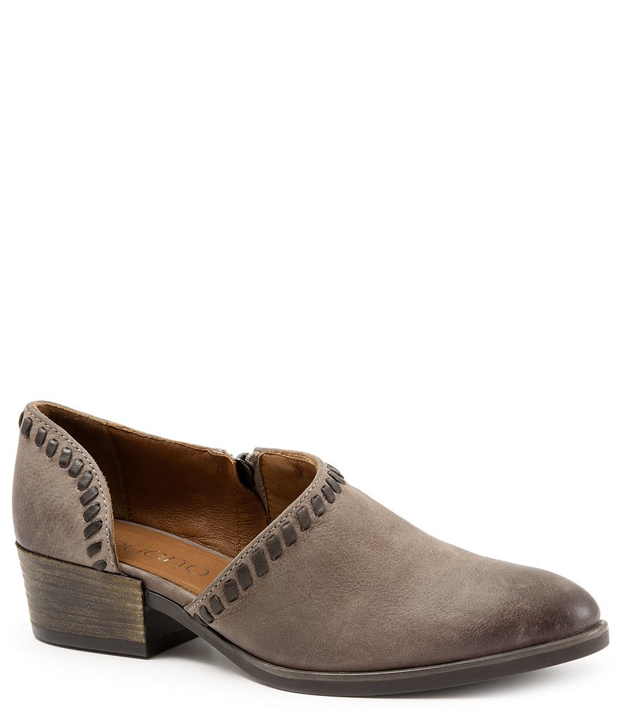 Bueno Lauren Asymmetric Leather Block Heel Slip-On Shooties