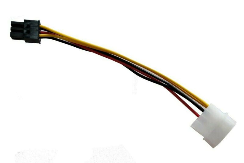 4 Pin Molex to 6 Pin PCI-Express PCIE Video Card Power Converter Adapter Cable