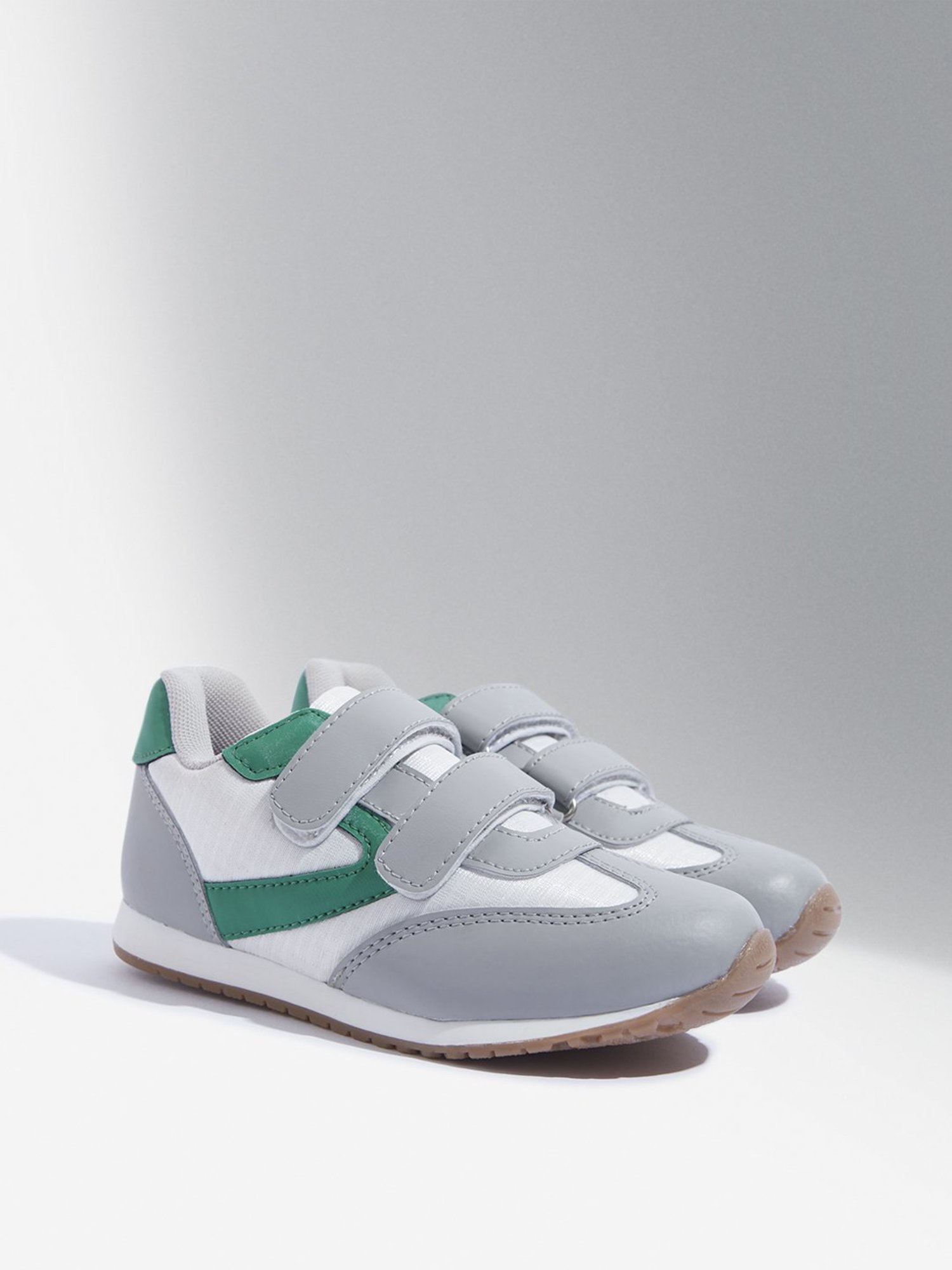 Yellow by Westside Grey Colour-Blocked Velcro Shoes