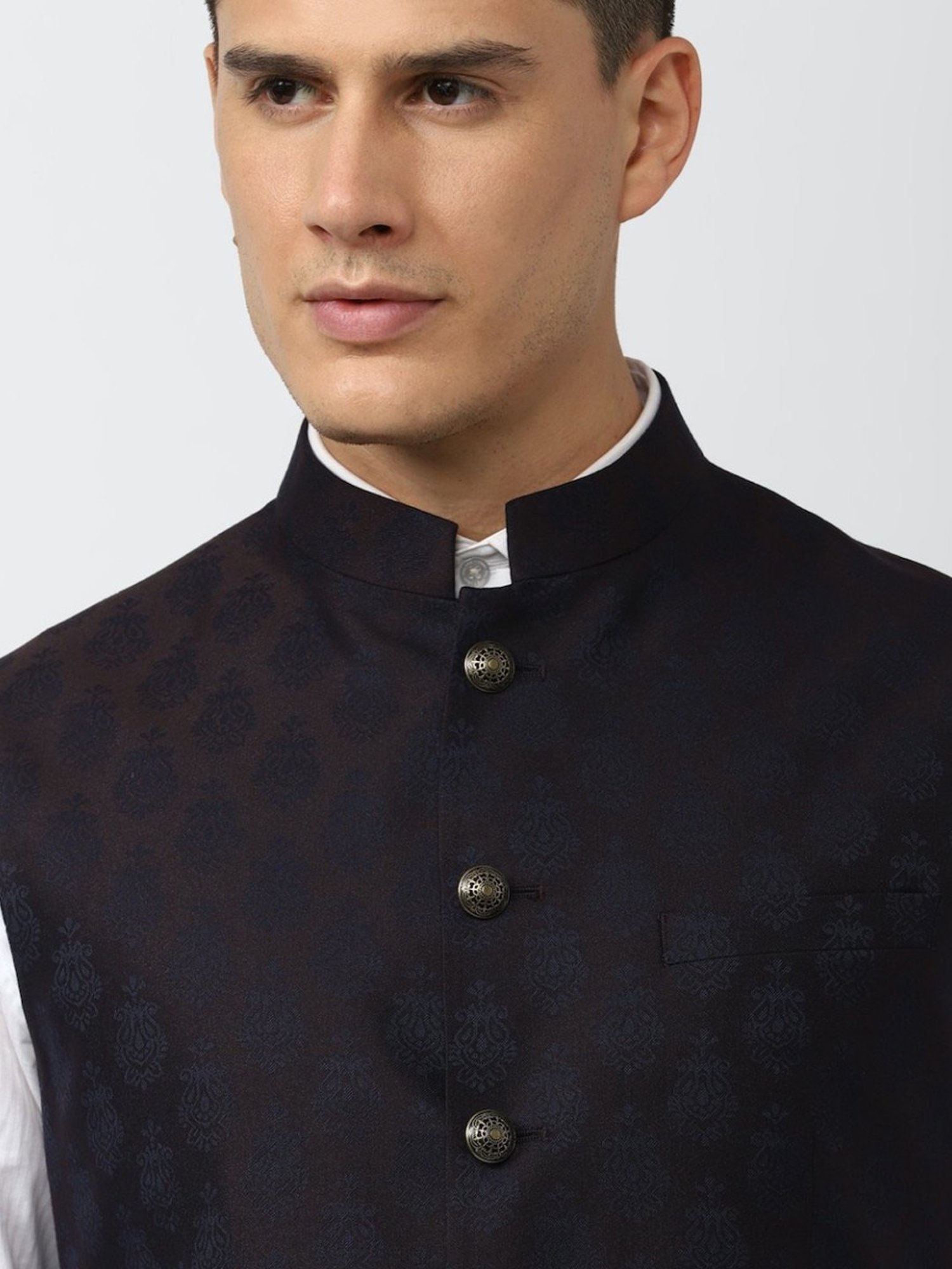 Fabindia Multicolor Regular Fit Printed Cotton Nehru Jacket