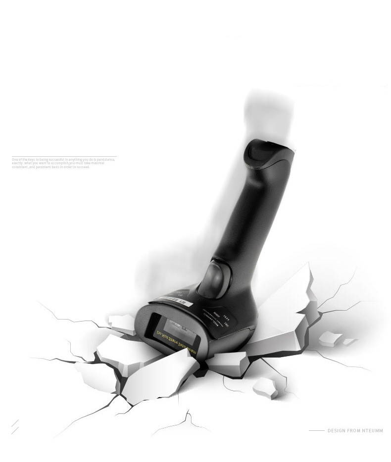 Plugadget 2.4G Wireless 1D CCD Barcode Scanner Reader Bar Code for POS System Supermarket