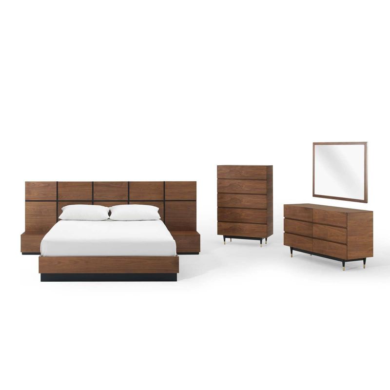Queen Bungalow Bedroom Set Medium Brown - Home Styles