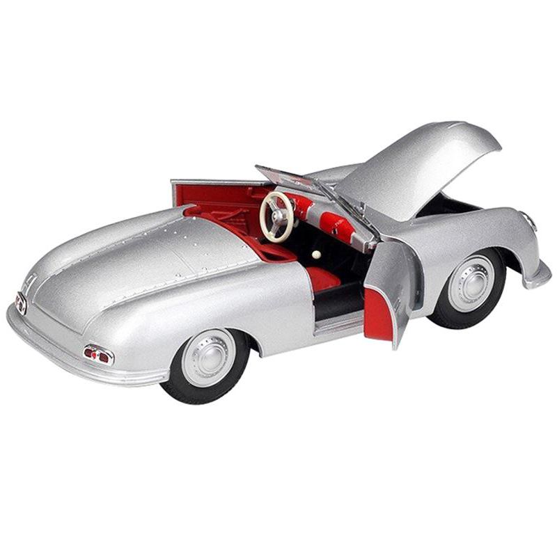 Porsche 356/1 Roadster Silver with Red Interior "NEX Models" 1/24 Diecast Model Car by Welly