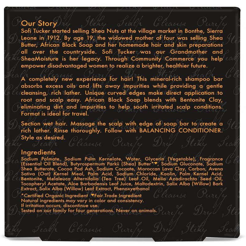 SheaMoisture African Black Soap Bentonite Clay Shampoo Bar - 4.5oz