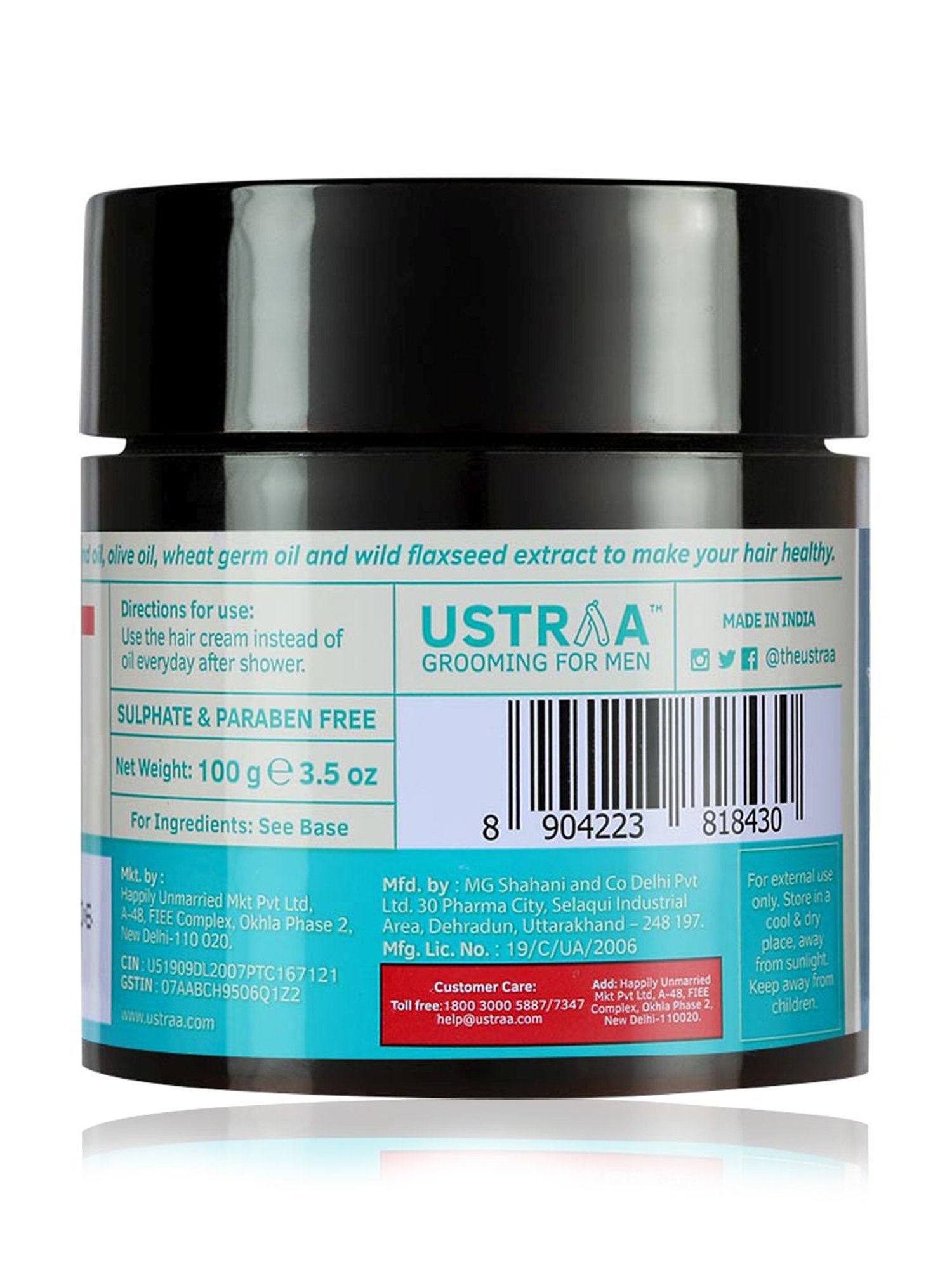Ustraa Night Cream - De-tan and Anti-aging - 50 gm & Daily Use Hair Cream - 100 gm
