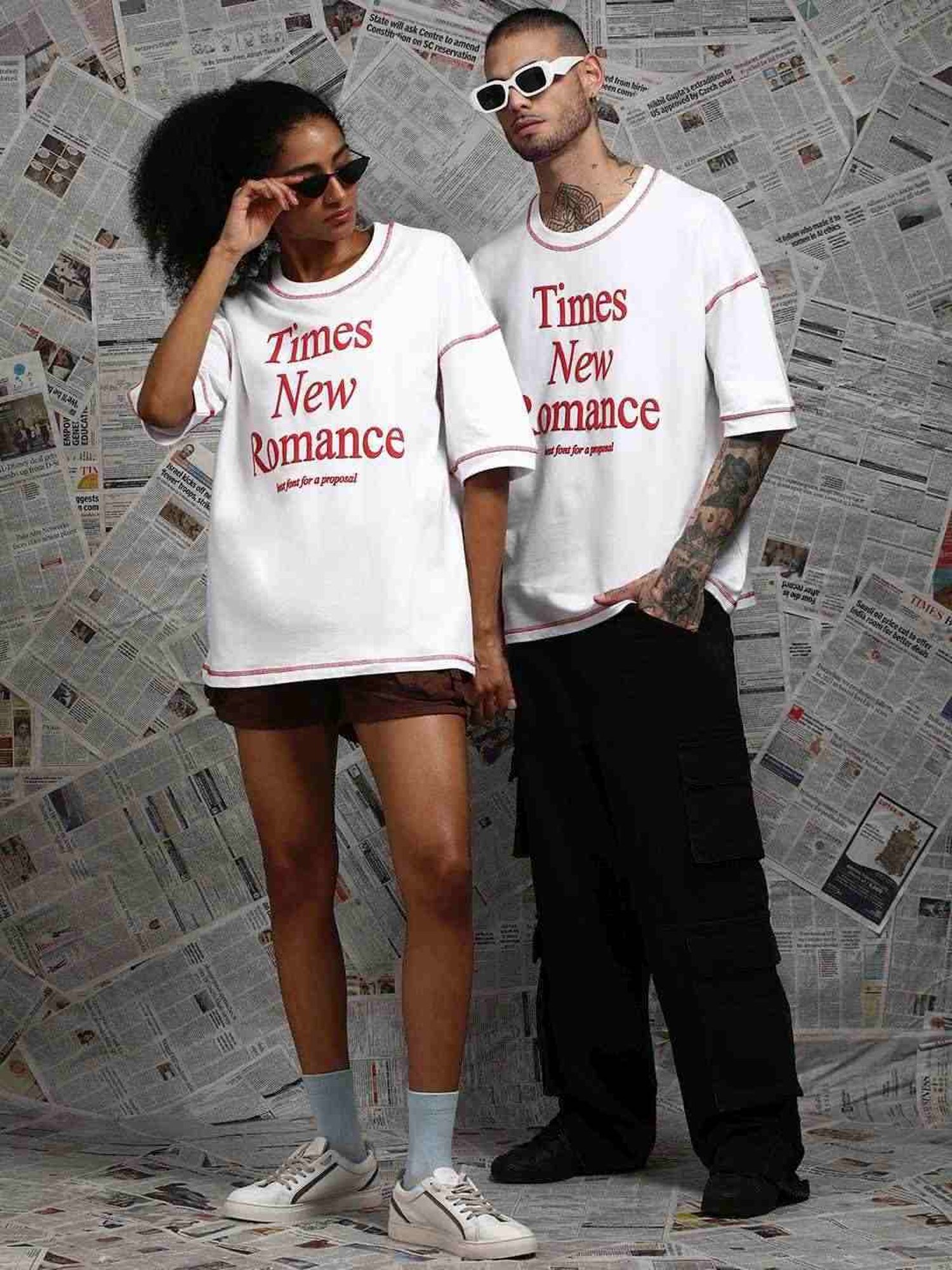 Difference Of Opinion White Loose Fit Printed Unisex T-Shirt