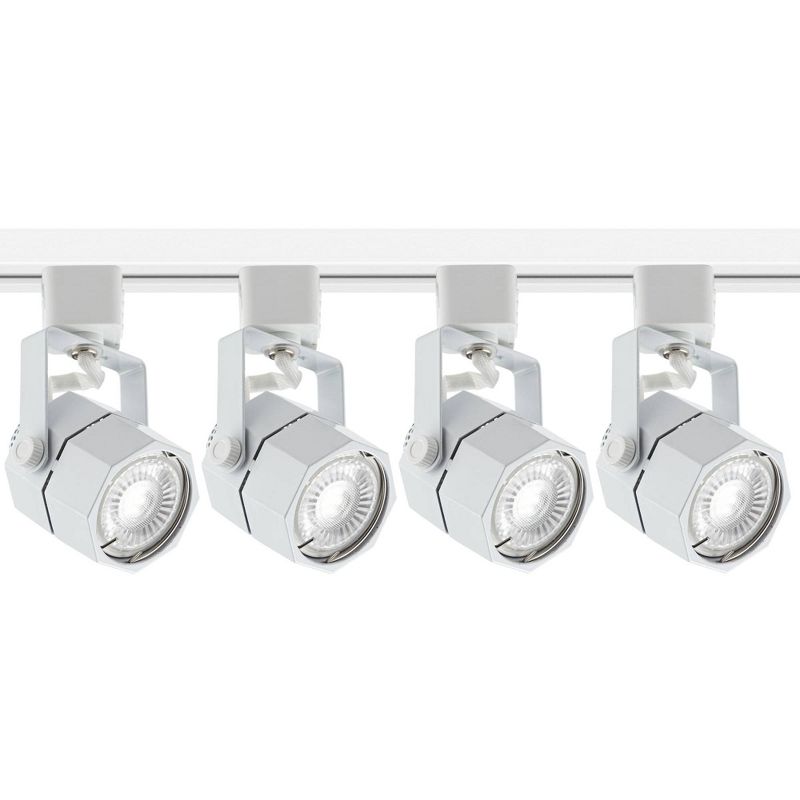 Pro Track 4-Light White Octagonal LED Floating Canopy Track Kit