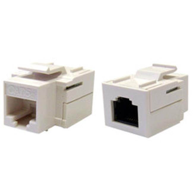 CableWholesale 310-220WH Cat 5e Keystone Inline Coupler  White  RJ45 Female