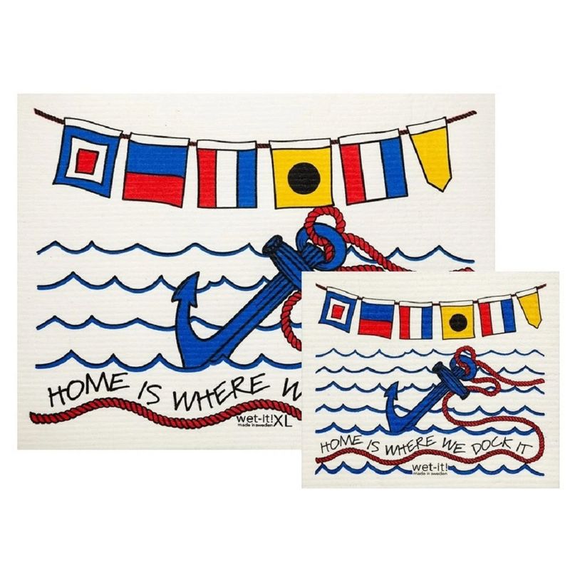 Swedish Dish Cloth 11.75" Dock-It Xl And Wet-It Set Absorbent Cleaning Cloth Eco Friendly  -  Dish Cloth