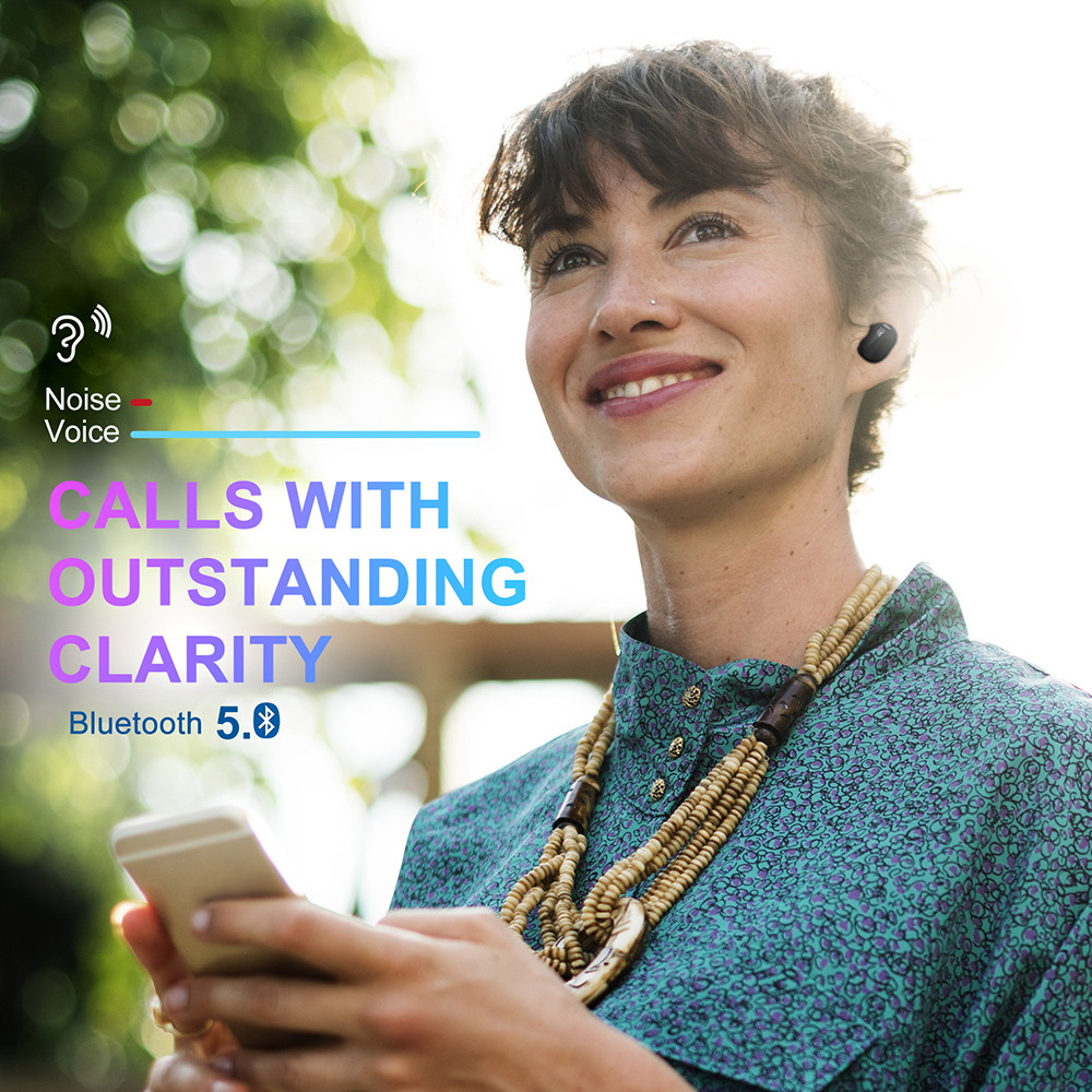 Wireless Earbuds Bluetooth 5.0 in-Ear Headphones, IPX7 Waterproof Earbuds with Portable LED Power Display Charging Case, with Smart Touch/Stereo Sound, Bluetooth Earbuds for Sports/Gaming/Music