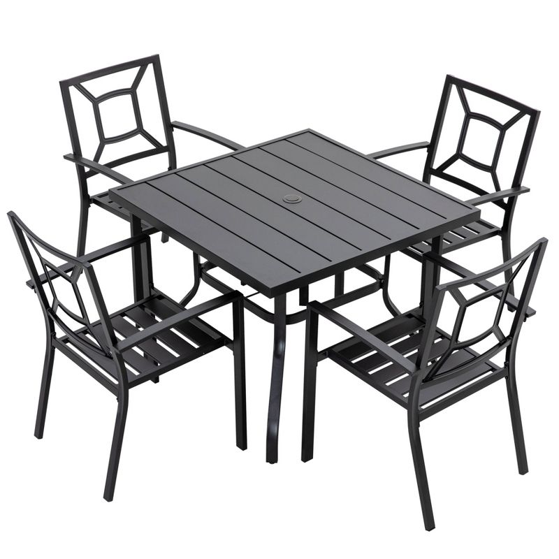 5pc Dining Set - Black - NUU GARDEN