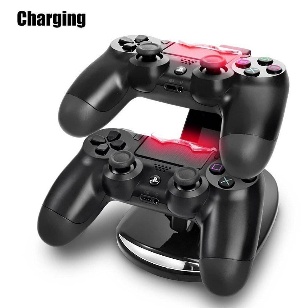 Wanmingtek Dual PS4/PS4 Slim/PS4 Pro Gaming Controller LED Charging Stand USB Charger Dock Station Cradle For Sony Playstation 4 PS4 / PS4 Slim /PS4 Pro