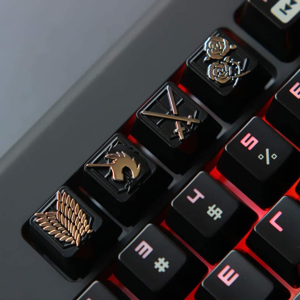 Mugen Roses Crest Custom Anime Keycaps for Cherry MX Switches - Fits Most Mechanical Gaming Keyboards - with Keycap Puller