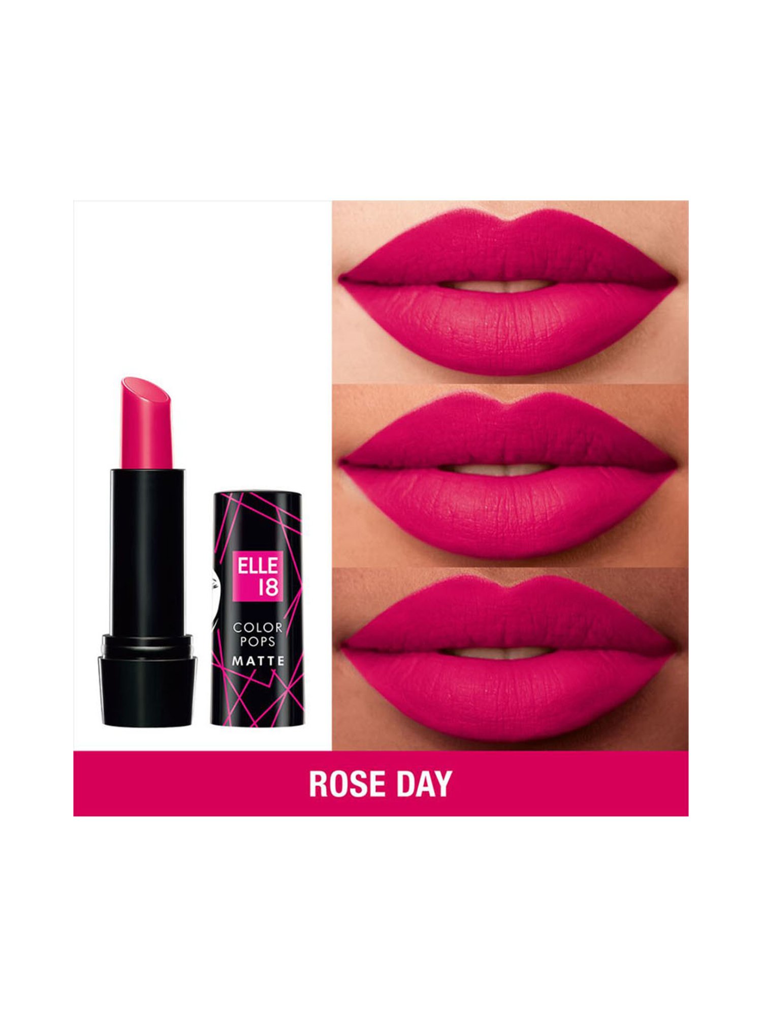 Elle 18 Color Pops Matte Lipstick P31 Rose Day - 4.3 gm