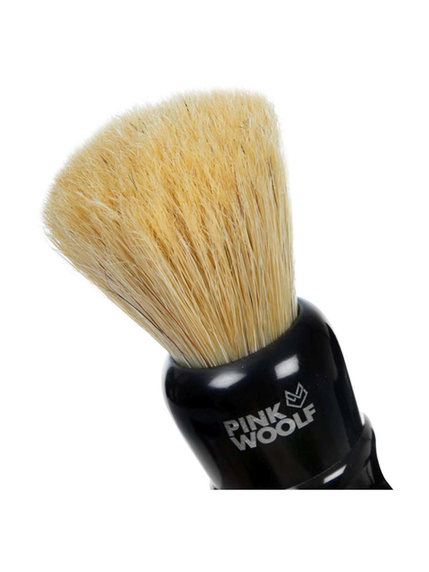 Pink Woolf Boar Bristles Shaving Brush Black Handle