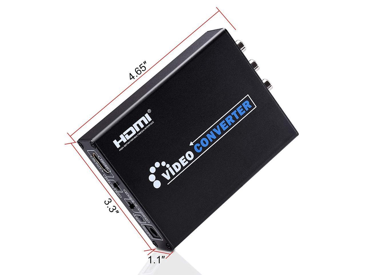 HDMI to Composite 3RCA AV S-Video R/L Audio Vdieo Converter Adapter Upscaler Support 720P/1080P with RCA/S-Video Cable for PC Laptop Xbox PS3 TV STB VHS VCR Camera Blue-Ray DVD