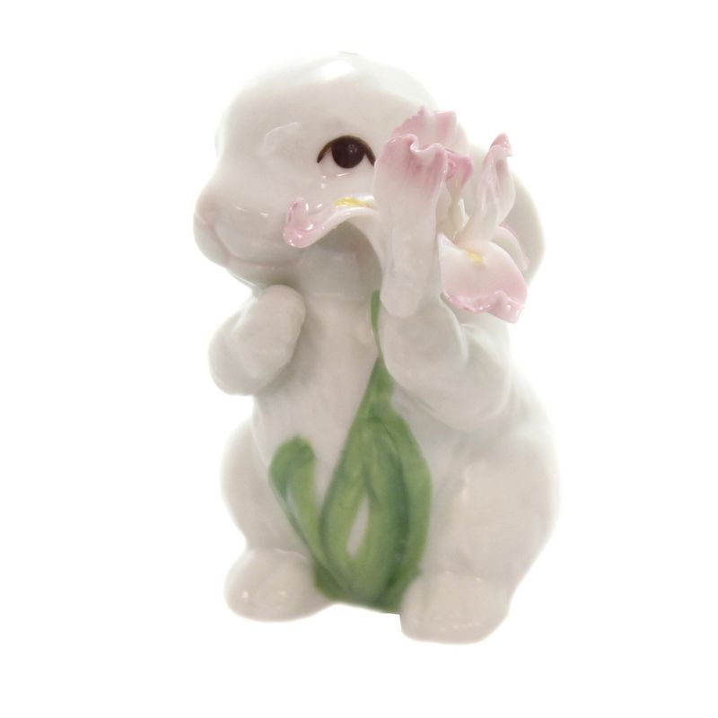 Tabletop 2.75" Bunny W/Flower Salt/Pepper. Rabbit Easter Spring Cosmos Gifts Corp.  -  Salt And Pepper Shaker Sets