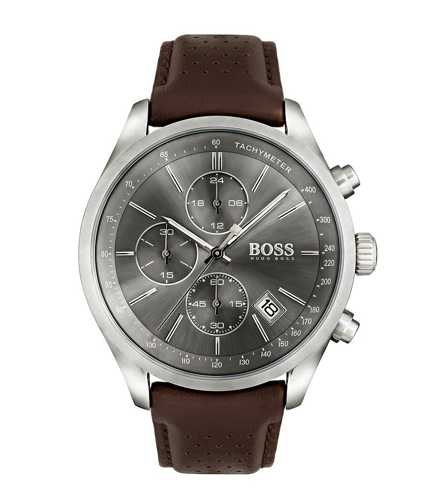 BOSS Hugo Boss Grand Prix Smooth Leather Watch